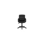 Scranton & Co Contemporary Mid-Back Office Chair, Faux Leather Upholstery, Black Finish, Adjustable Swivel Seat with Arms, Heavy Duty Nylon Base, Tilt Mechanism, Dual Wheel Casters,