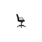 Scranton & Co Contemporary Mid-Back Office Chair, Faux Leather Upholstery, Black Finish, Adjustable Swivel Seat with Arms, Heavy Duty Nylon Base, Tilt Mechanism, Dual Wheel Casters,