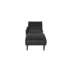 Chaise Lounger Arm Chair - PU Leather Tufted Back for Living Room & Bedroom, Elegant Indoor Seating Solution