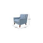 Christopher Knight Home Alisa Mid Century Modern Fabric Arm Chair, Blue and Walnut