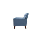 Christopher Knight Home Alisa Mid Century Modern Fabric Arm Chair, Blue and Walnut