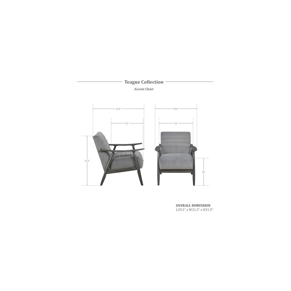 Lexicon Teague Velvet Accent Chair, Gray
