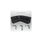 L-Shaped Manual Reclining Sectional Sofa for Living Room