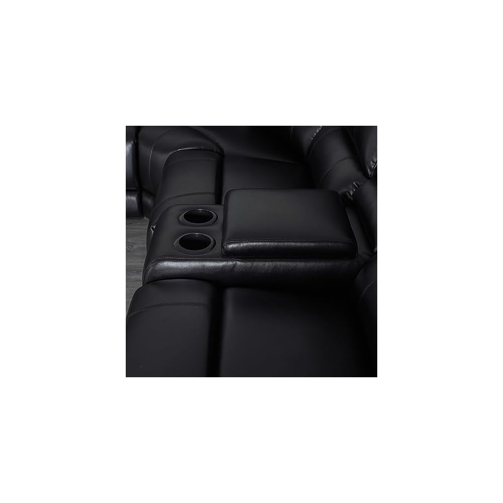 L-Shaped Manual Reclining Sectional Sofa for Living Room