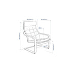 ProTuning POÄNG Armchair and footstool, birch veneer/Gunnared blue