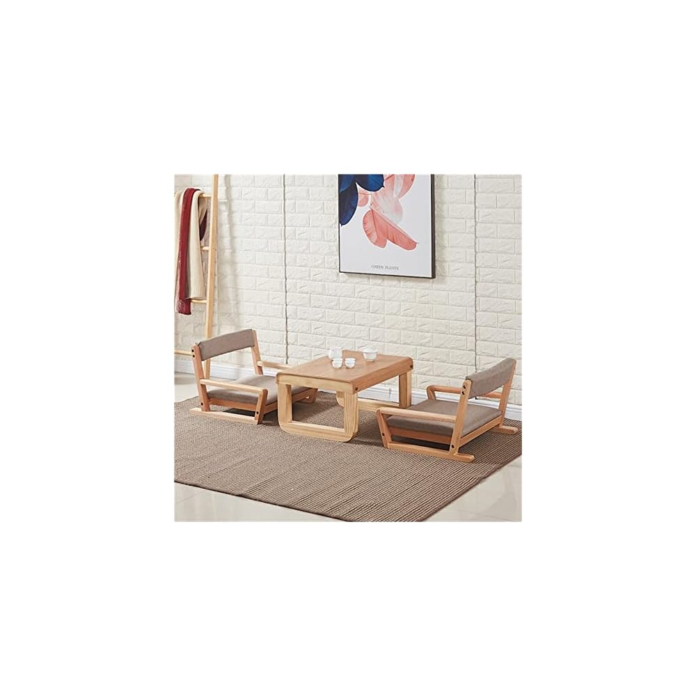 Living Room Furniture Accent Chair Wood Legless Floor Seating Great for Reading Watching TV