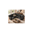 L-Shaped Manual Reclining Sectional Sofa for Living Room