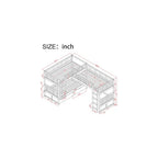 Flieks Triple Bed Twin-Over-Twin-Over-Twin Bed L Shaped Bunk Bed with 2 Drawers and 2 Ladders, No Box Spring Needed