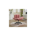 Beige Swivel Criss Cross Chair, Chenille Office Desk Chair w/ Flip-Up Arms