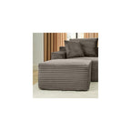 U-Shaped Cloud Sectional Couch, Symmetrical Modular Compressed Boneless Sectional Sofa with Chaise Lounges and Console, Plush Corduroy Boneless Corner Sofa for Living Room