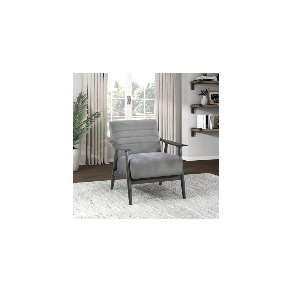 Lexicon Teague Velvet Accent Chair, Gray