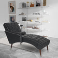 Chaise Lounger Arm Chair - PU Leather Tufted Back for Living Room & Bedroom, Elegant Indoor Seating Solution