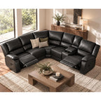 L-Shaped Manual Reclining Sectional Sofa for Living Room