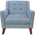 Christopher Knight Home Alisa Mid Century Modern Fabric Arm Chair, Blue and Walnut